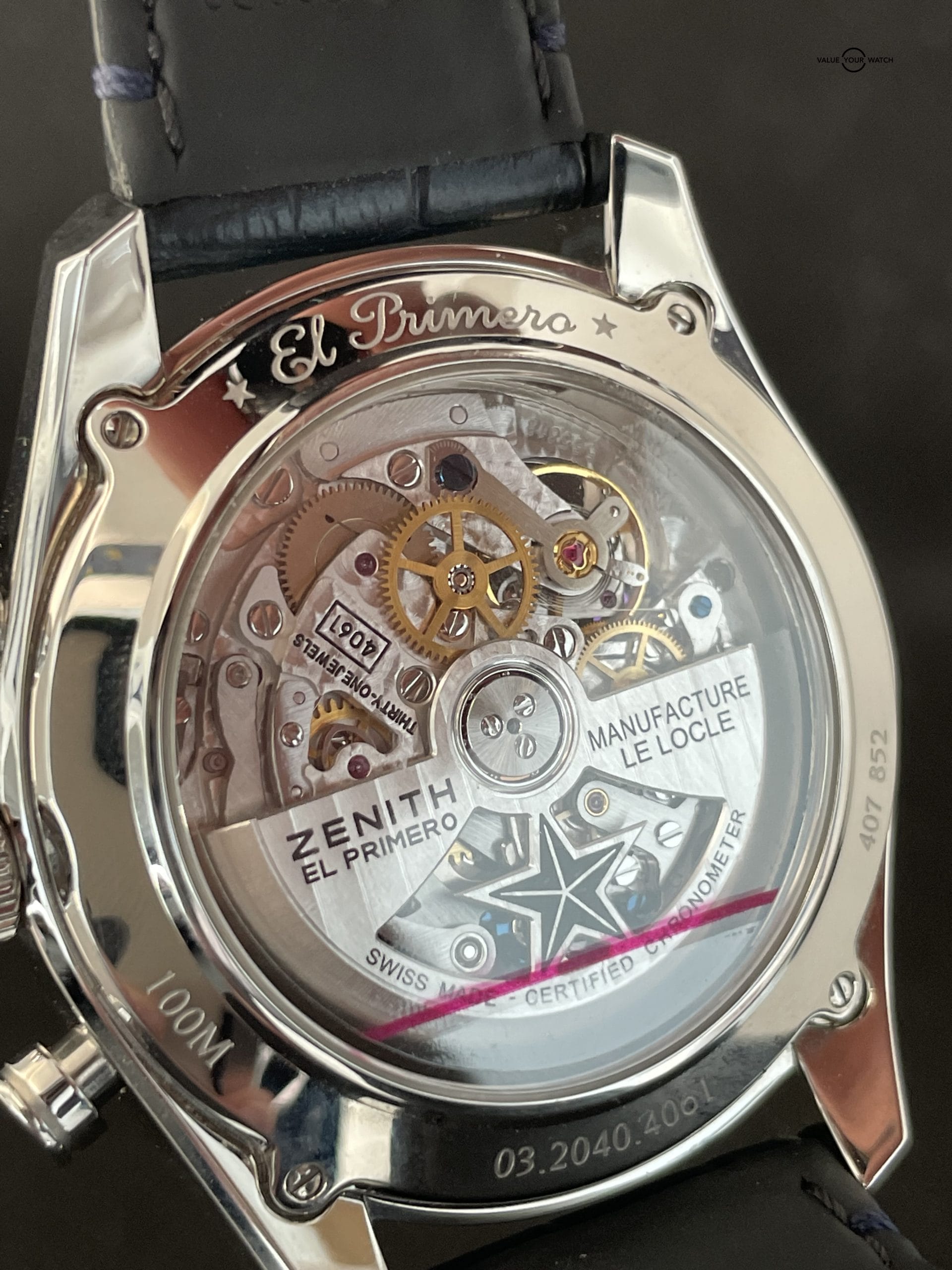 Zenith El Primero Chronomaster 1969 42mm in Steel on Blue Rubber Strap with Blue Dial - Image 5