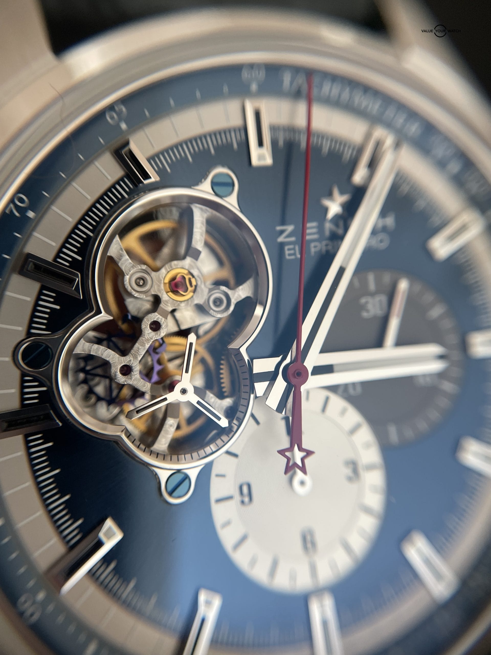 Zenith El Primero Chronomaster 1969 42mm in Steel on Blue Rubber Strap with Blue Dial