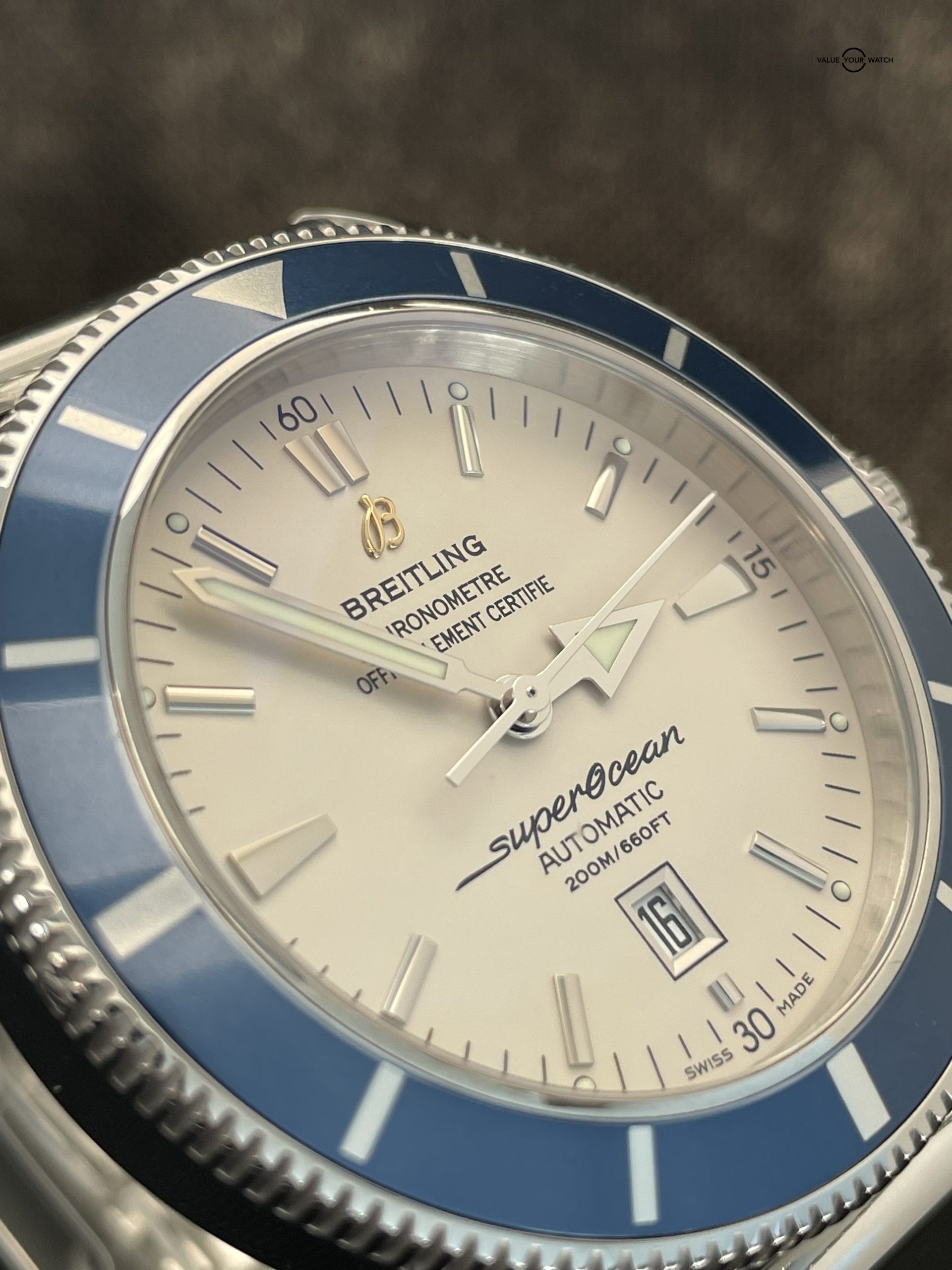 Breitling SuperOcean Heritage I Blue White Dial 46mm Mesh Steel Watch A17320