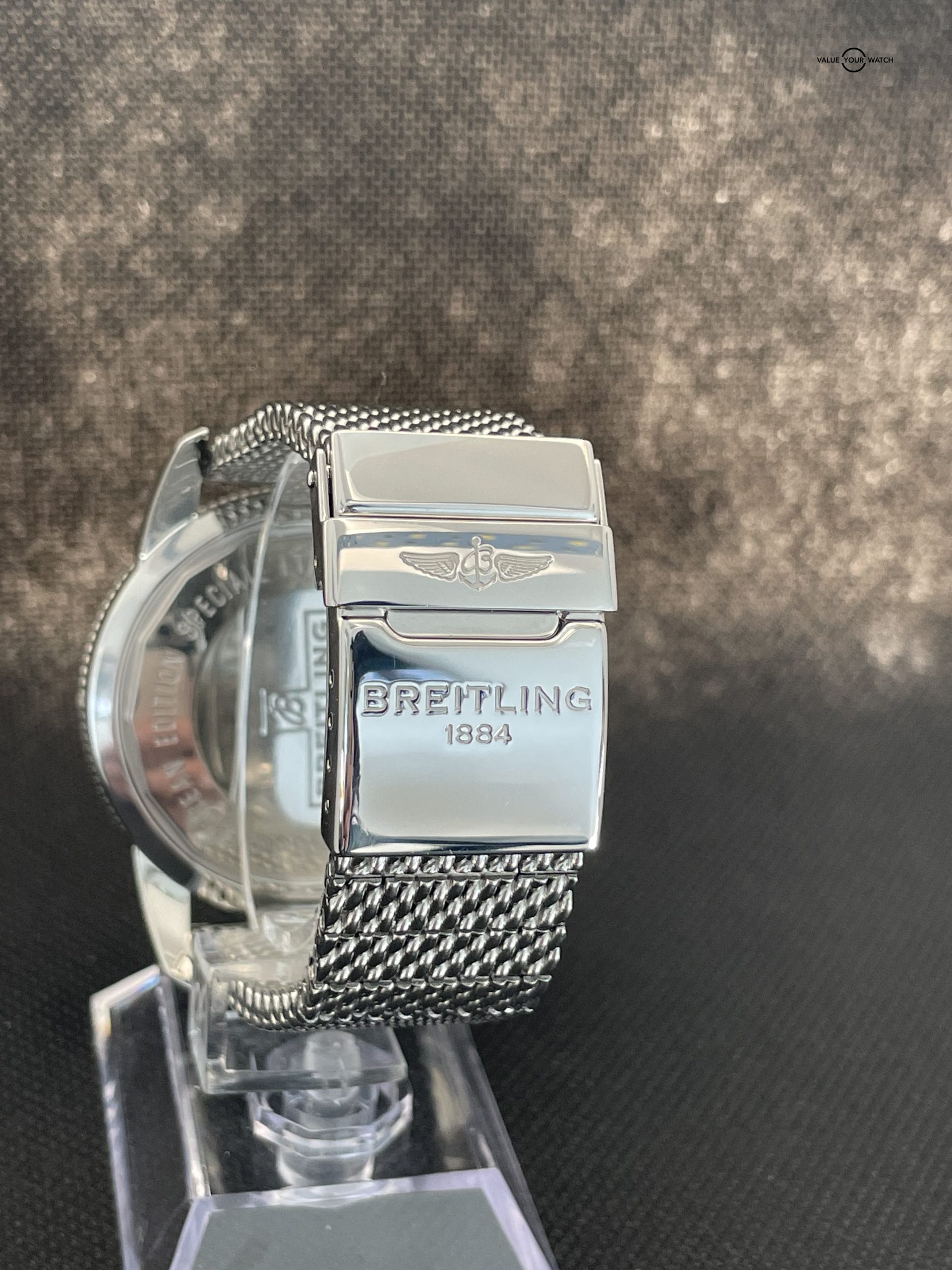 Breitling SuperOcean Heritage I Blue White Dial 46mm Mesh Steel Watch A17320 - Image 6