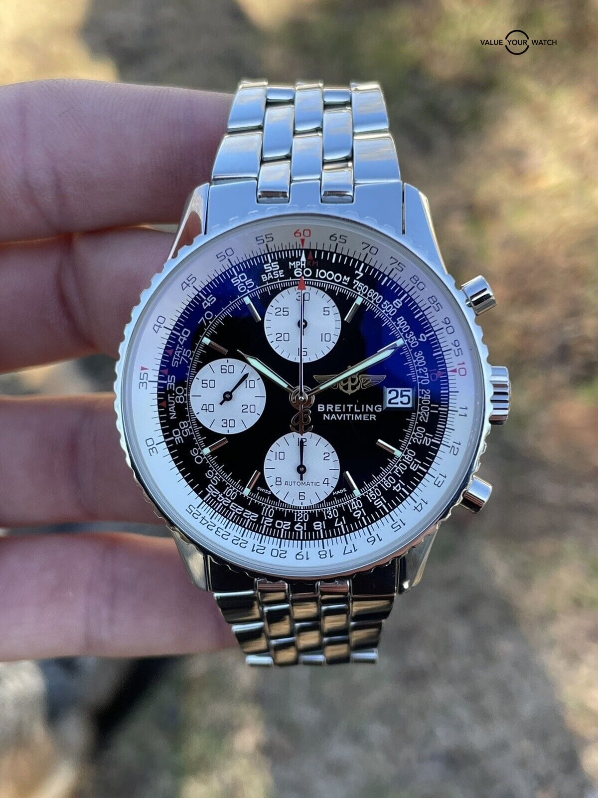 BREITLING Old Navitimer A13322 42mm Chronograph Chronometer Black Dial Automatic - Image 2