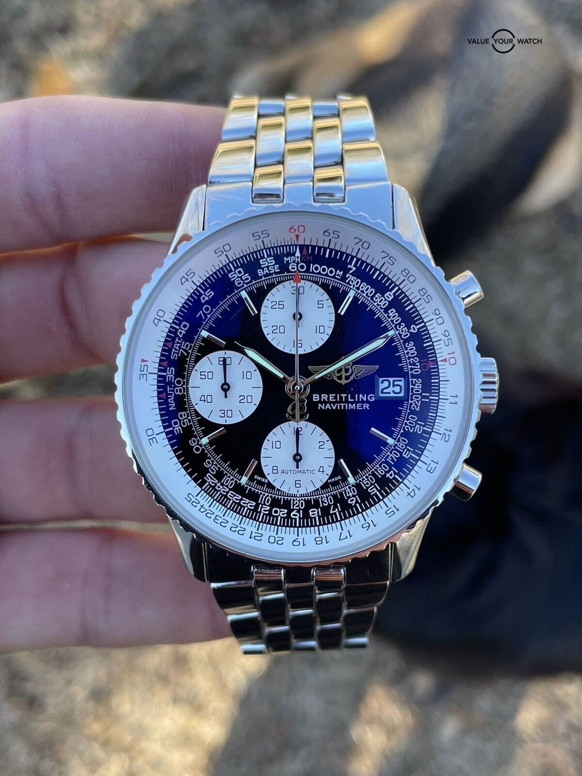 BREITLING Old Navitimer A13322 42mm Chronograph Chronometer Black Dial Automatic - Image 4