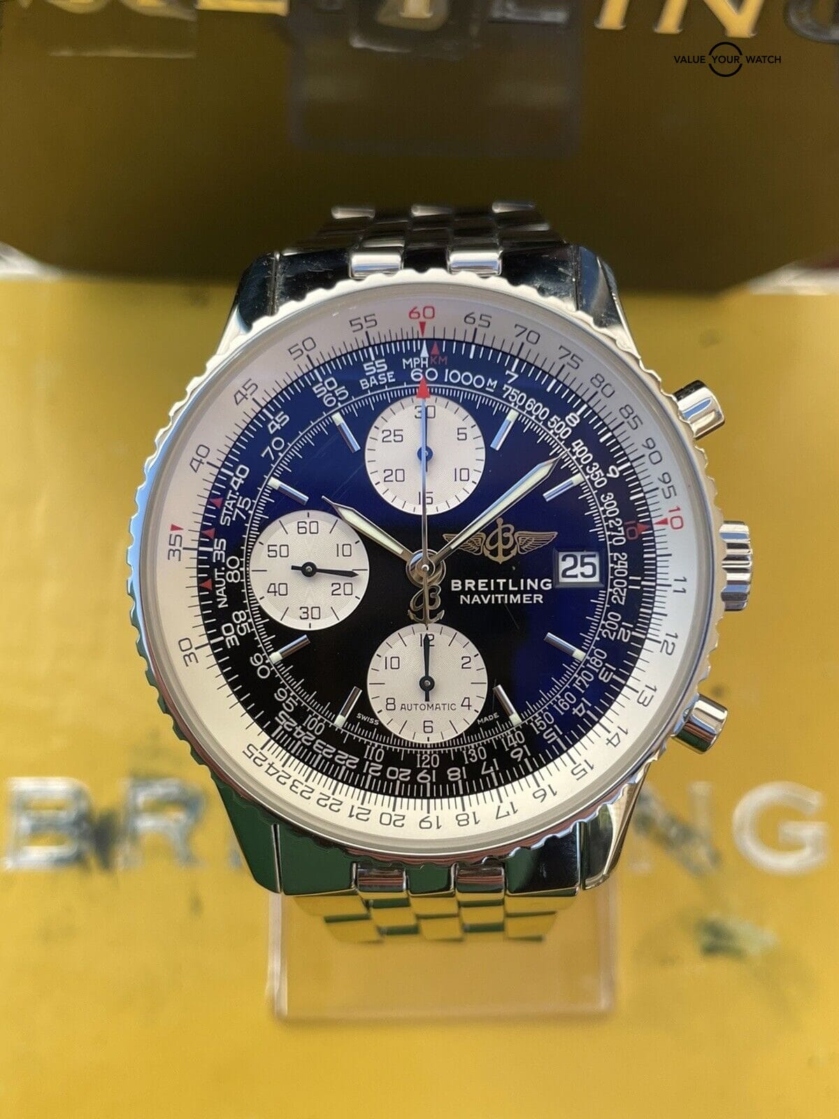 BREITLING Old Navitimer A13322 42mm Chronograph Chronometer Black Dial Automatic