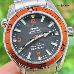 Omega Seamaster Planet Ocean 42 SERVICED Black Dial Orange 600M Bracelet 2209.50