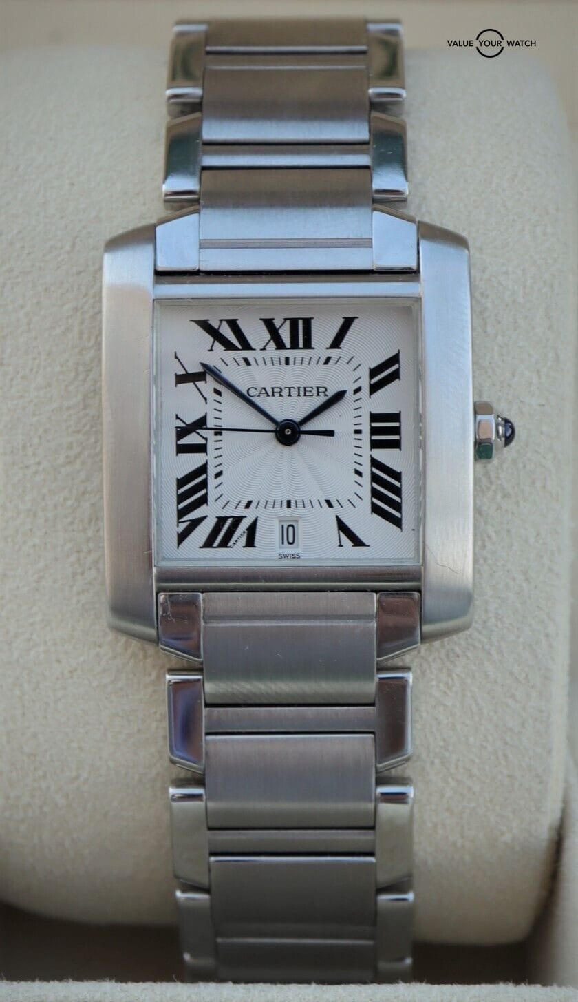 Cartier Vintage Tank Française Reference W51002Q3, A Stainless Steel  Automatic Wristwatch With Date, Circa 2000 Available For Immediate Sale At  Sotheby's