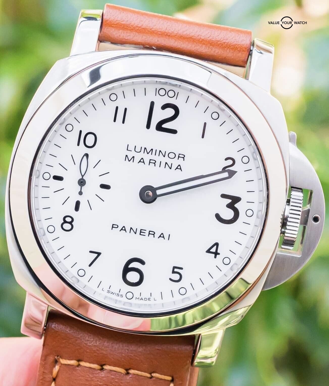 Panerai 113 Luminor Marina White Dial Boxes Papers PAM00113 PAM