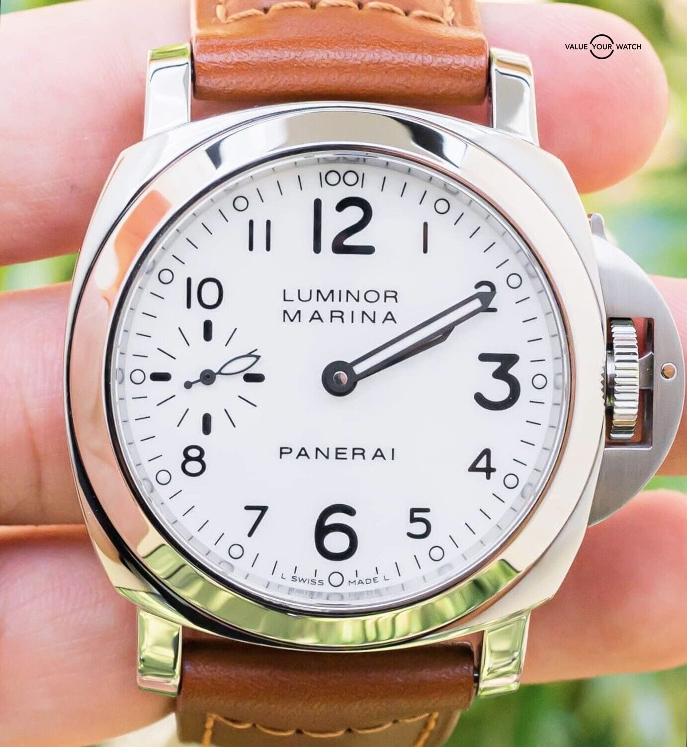 Panerai 113 Luminor Marina White Dial Boxes Papers PAM00113 PAM