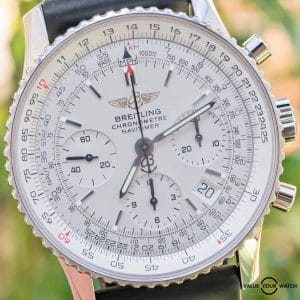 Breitling Navitimer 42 Silver Dial Complete Boxes Papers Chronograph A23322