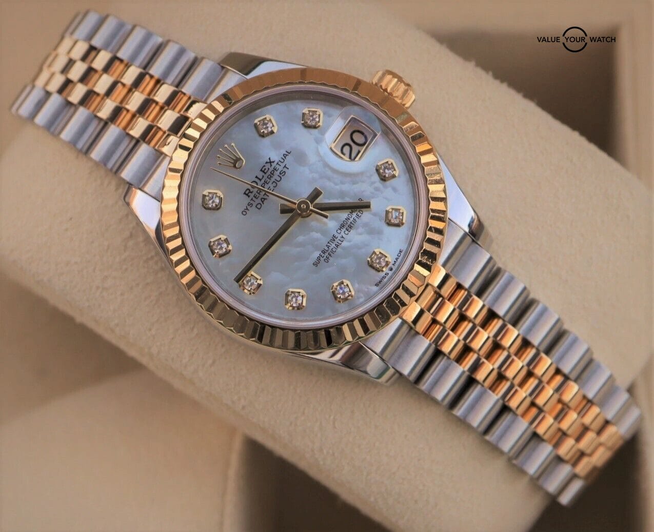 Rolex datejust 31mm mother of online pearl