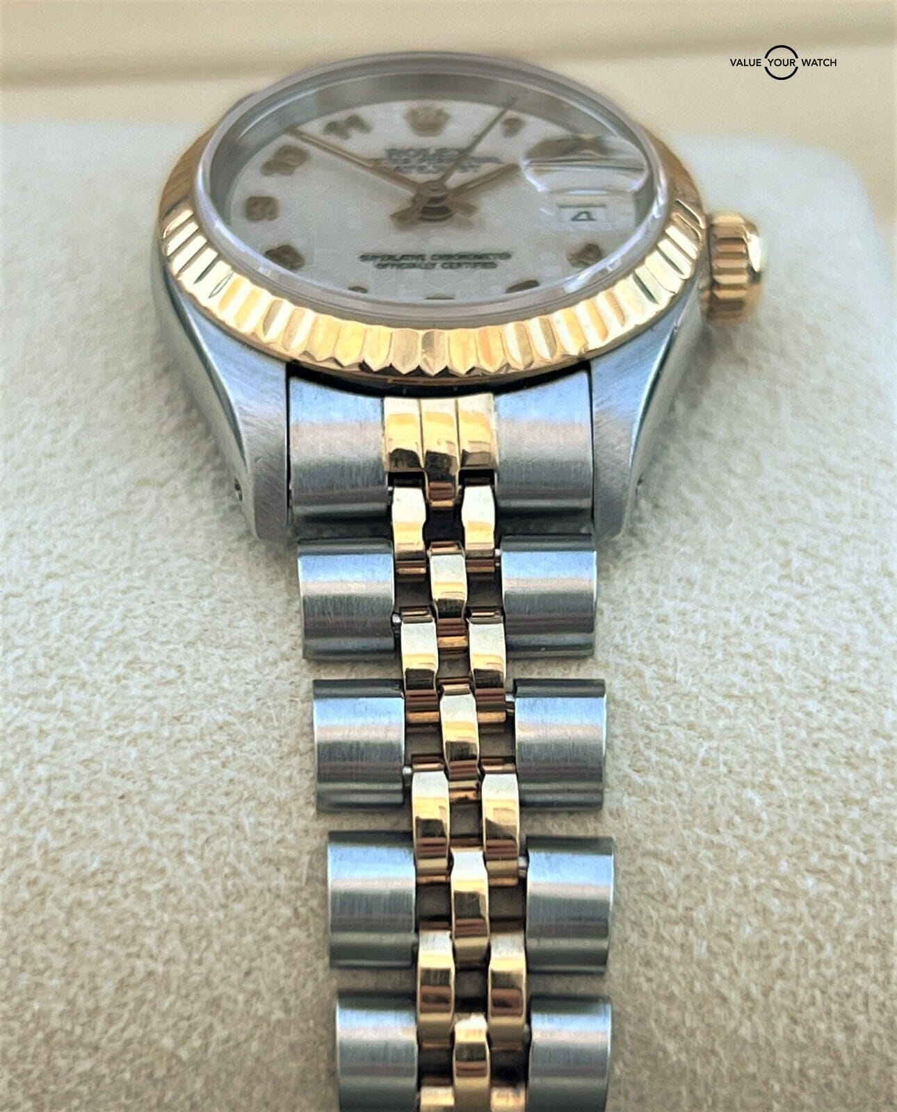 Rolex Lady Datejust 18K Yellow Gold & SS Cream Jubilee Arabic Dial RARE!! - Image 5