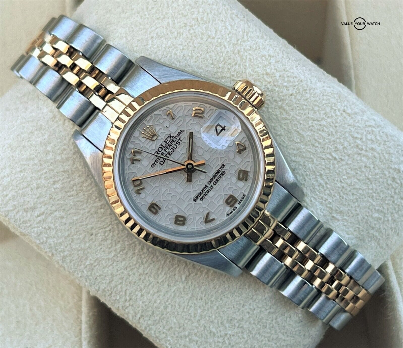 Rolex Lady Datejust 18K Yellow Gold & SS Cream Jubilee Arabic Dial RARE!! - Image 7