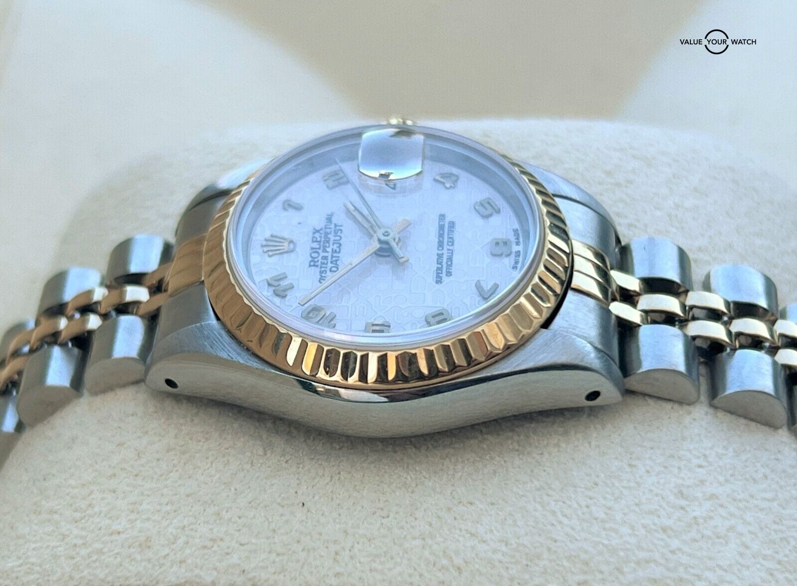 Rolex Lady Datejust 18K Yellow Gold & SS Cream Jubilee Arabic Dial RARE!! - Image 8