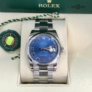 Rolex Datejust 36mm Oyster blue roman dial 116200