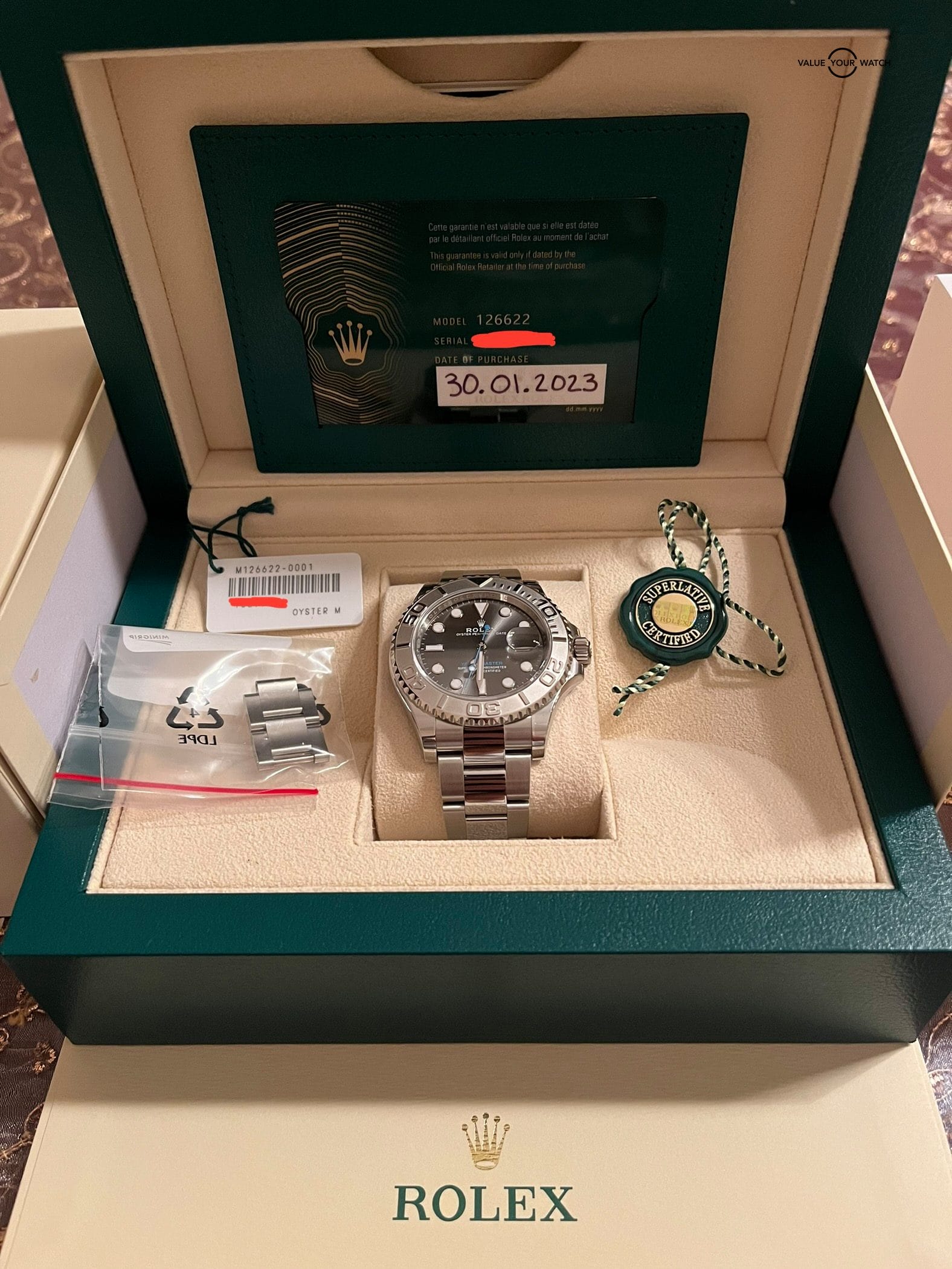 Brand New UNWORN 2023 40mm Rolex Yacht-Master 126622 Complete Set Box/Papers - Image 16