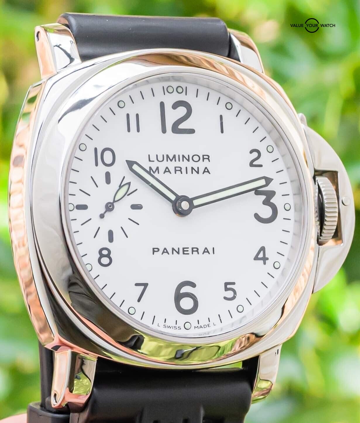 Panerai PAM00003 Luminor Marina White Boxes Papers White Dial PAM