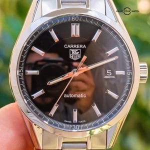 Tag Heuer Carrera Calibre 5 Automatic Black Dial Bracelet Steel WV211B.BA0787