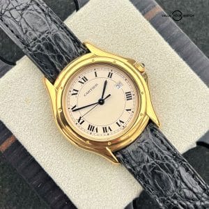Cartier Cougar Large 33mm 18K Yellow Gold Quartz!
