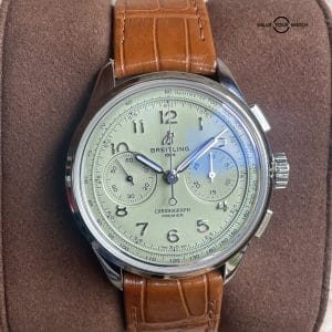 Breitling Premier B09 40 Pistachio Green Dial Manual Wind Chronograph AB0930