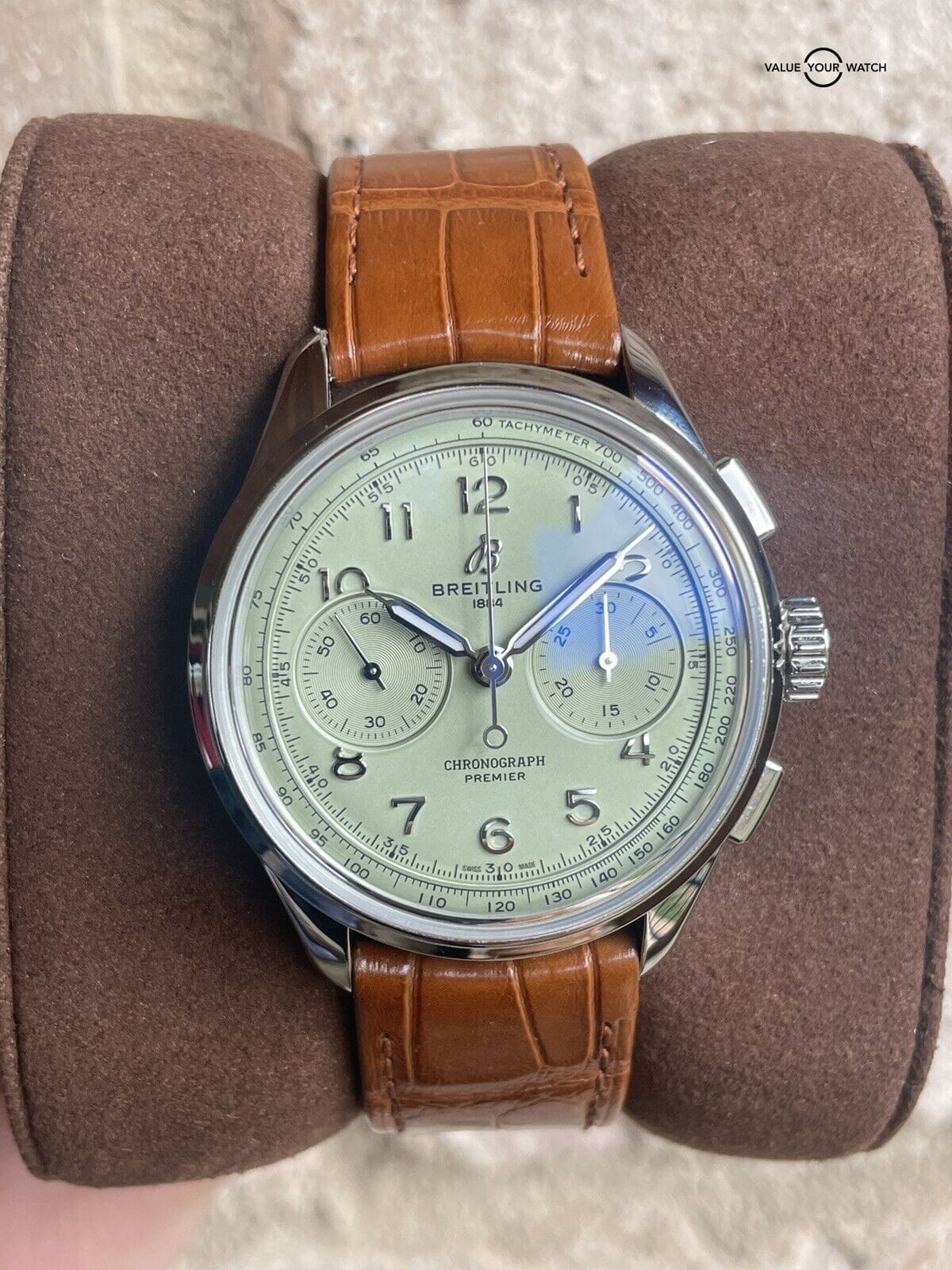 Breitling Premier B09 40 Pistachio Green Dial Manual Wind Chronograph AB0930