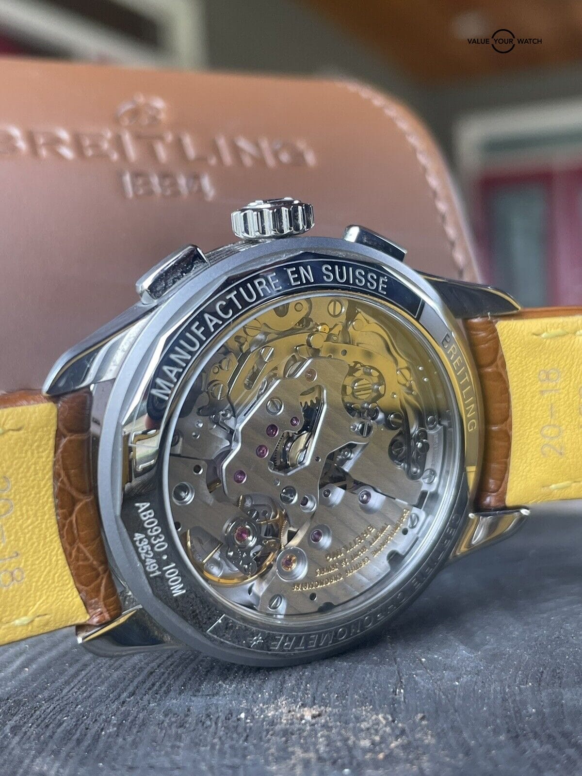 Breitling Premier B09 40 Pistachio Green Dial Manual Wind Chronograph AB0930 - Image 10