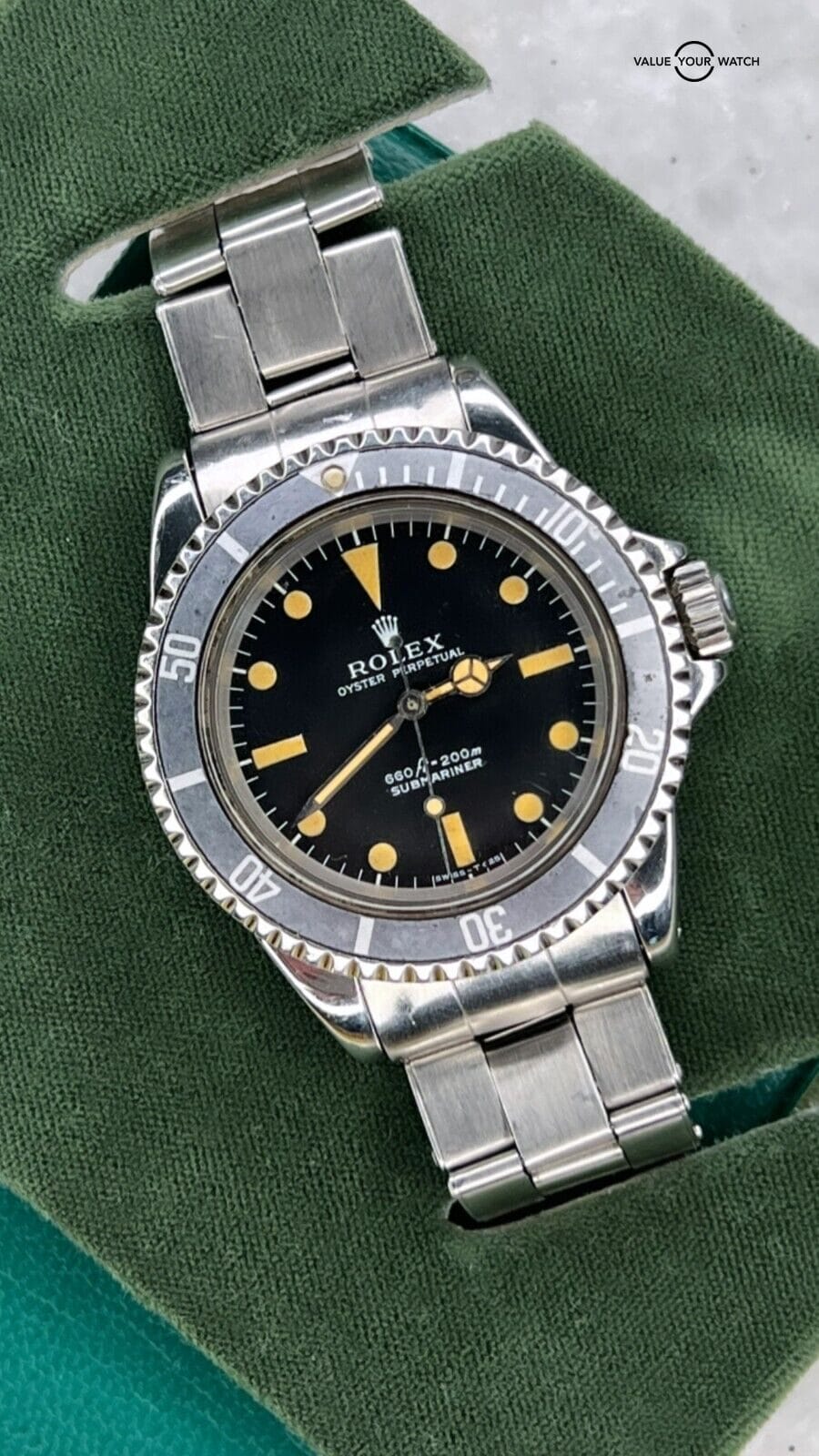 1968 Rolex Submariner No Date Stainless Steel 5513 Ghost Bezel Box Papers