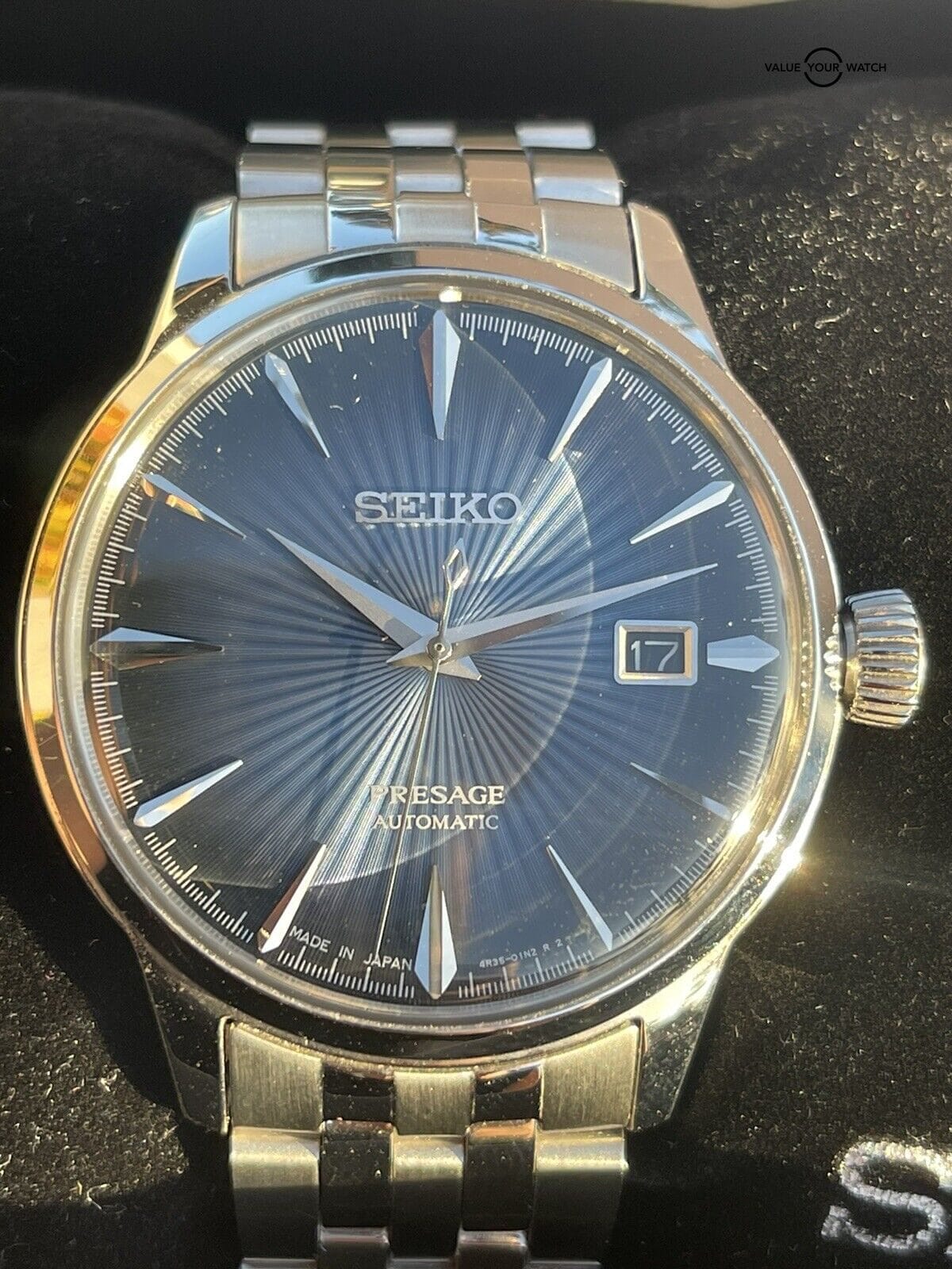 Auth Seiko Presage Cocktail Time SRPB41 Automatic Wrist Watch Blue Sunburst  Dial : Value Your Watch