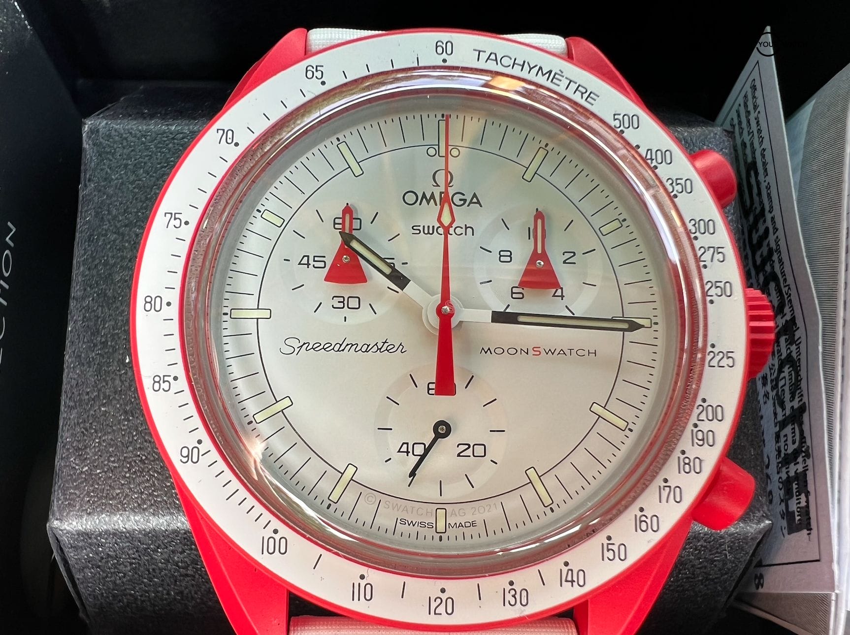 Swatch x Omega Bioceramic Moonswatch Mission To Mars - Image 6