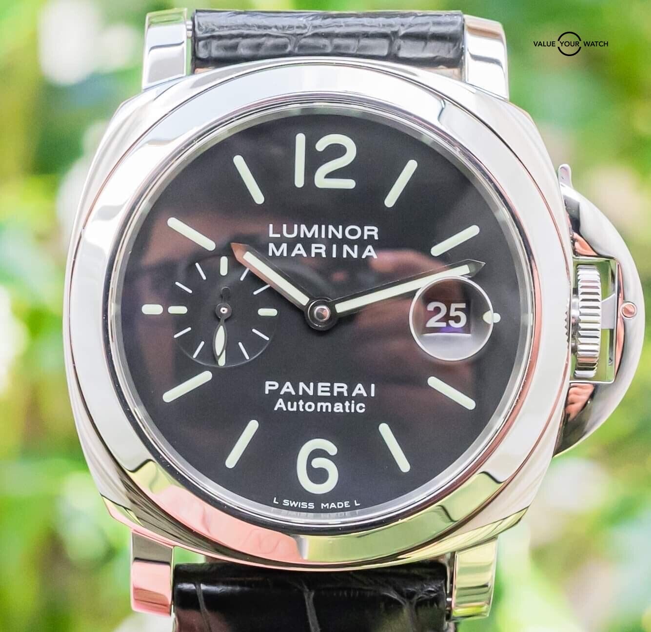 Panerai 104 Luminor Marina Black Boxes Alligator Deploy PAM00104