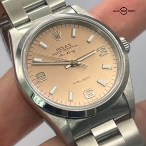 1995 Rolex Air-King 14000 Salmon Dial 34mm Watch.