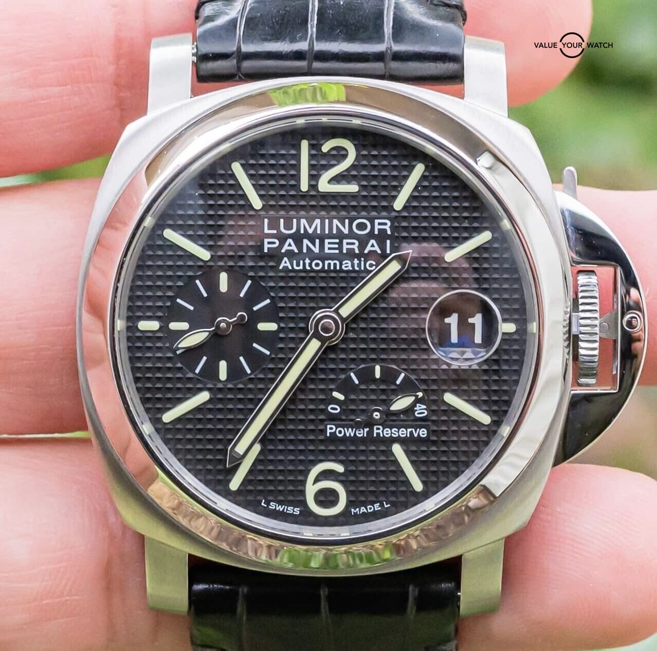 Panerai 241 Luminor Power Reserve Black Dial Black Alligator