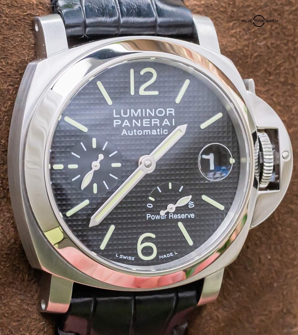 Panerai 241 Luminor Power Reserve Black Dial Black Alligator