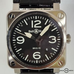 Bell & Ross Aviation BR0392-BLC-ST Black Steel 42mm Men's Watch w/ Box & Papers