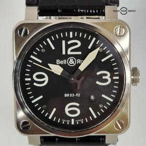 Bell & Ross Aviation BR0392-BLC-ST Black Steel 42mm Men's Watch w/ Box & Papers