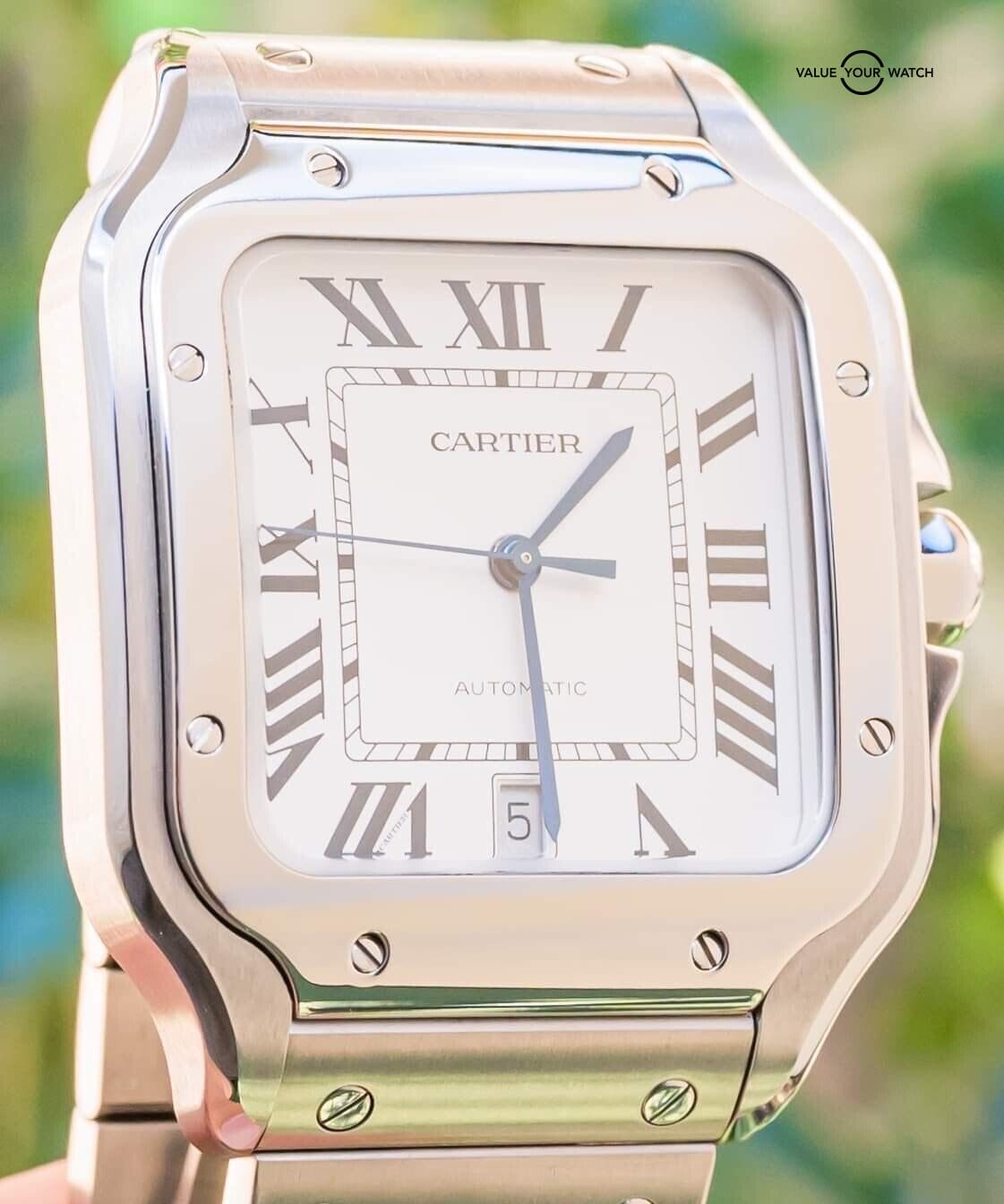 Cartier Santos De Cartier Silver Dial Complete Large Model Box Papers WSSA0018 Value Your Watch