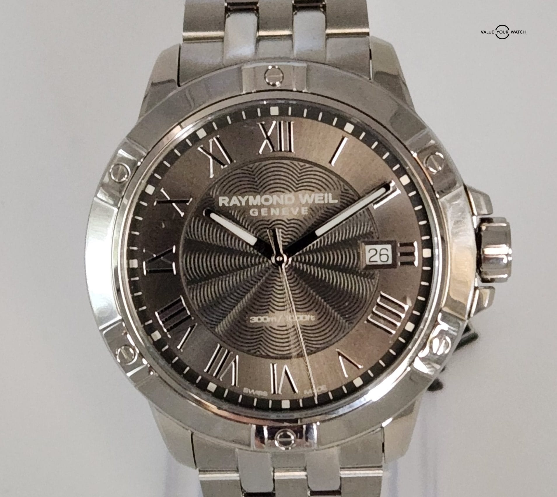 Raymond Weil Tango Classic Men's Grey Dial Quartz Watch 41 mm, stainless steel bracelet, grey dial, Roman numerals 8160-ST-00608