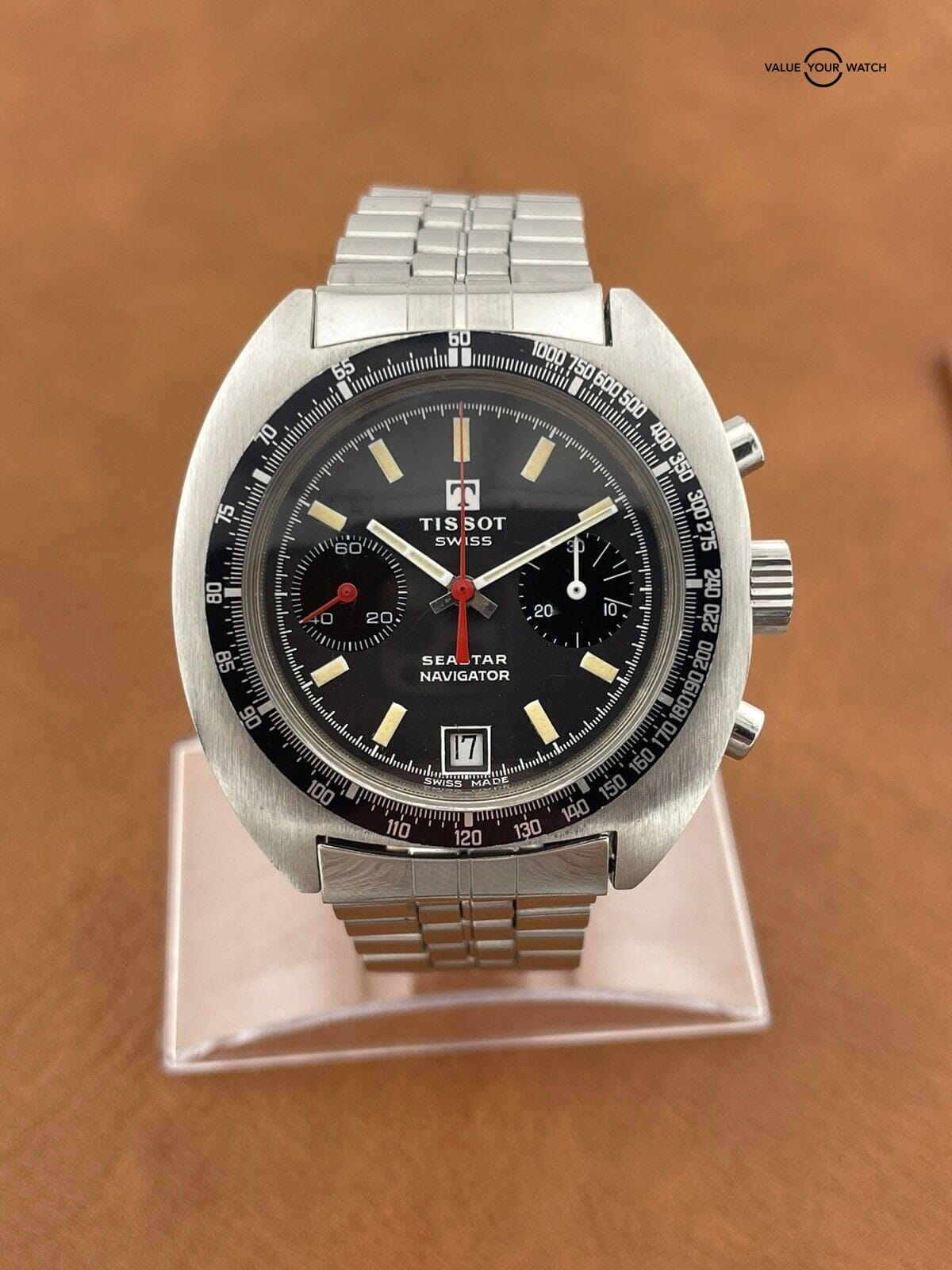 VINTAGE TISSOT SEASTAR NAVIGATOR 1000 CHRONOGRAPH JUMBO VALJOUX 7736