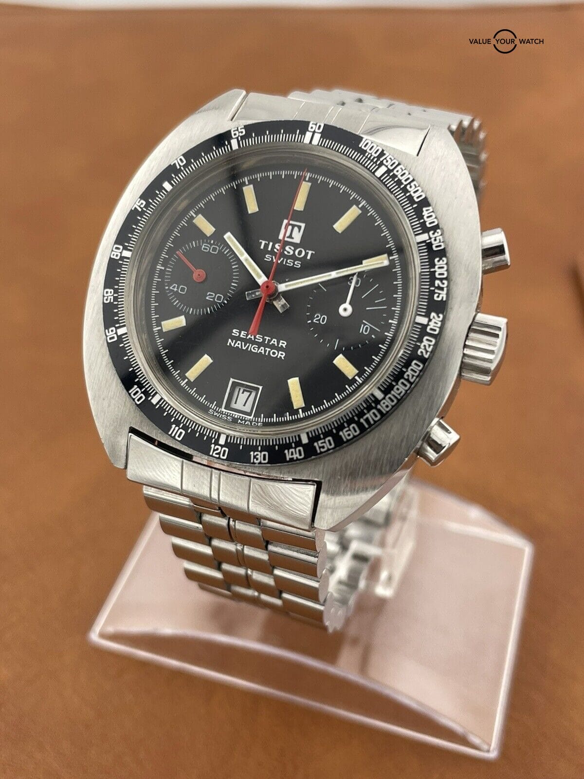 VINTAGE TISSOT SEASTAR NAVIGATOR 1000 CHRONOGRAPH JUMBO VALJOUX 7736 - Image 5