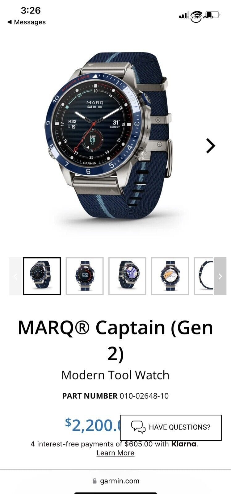Garmin 010-02648-10 MARQ Captain Gen 2 Modern Tool Watch Fitness Smartwatch - Image 4