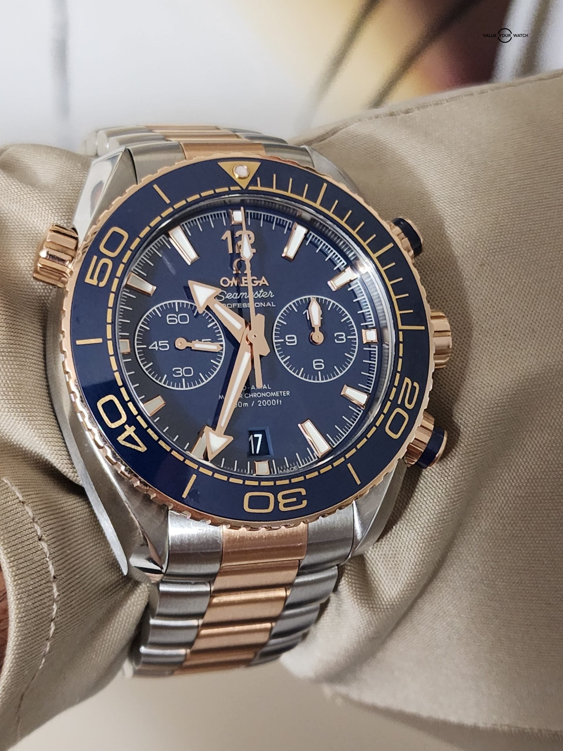 Omega Seamaster Planet Ocean steel and rose gold