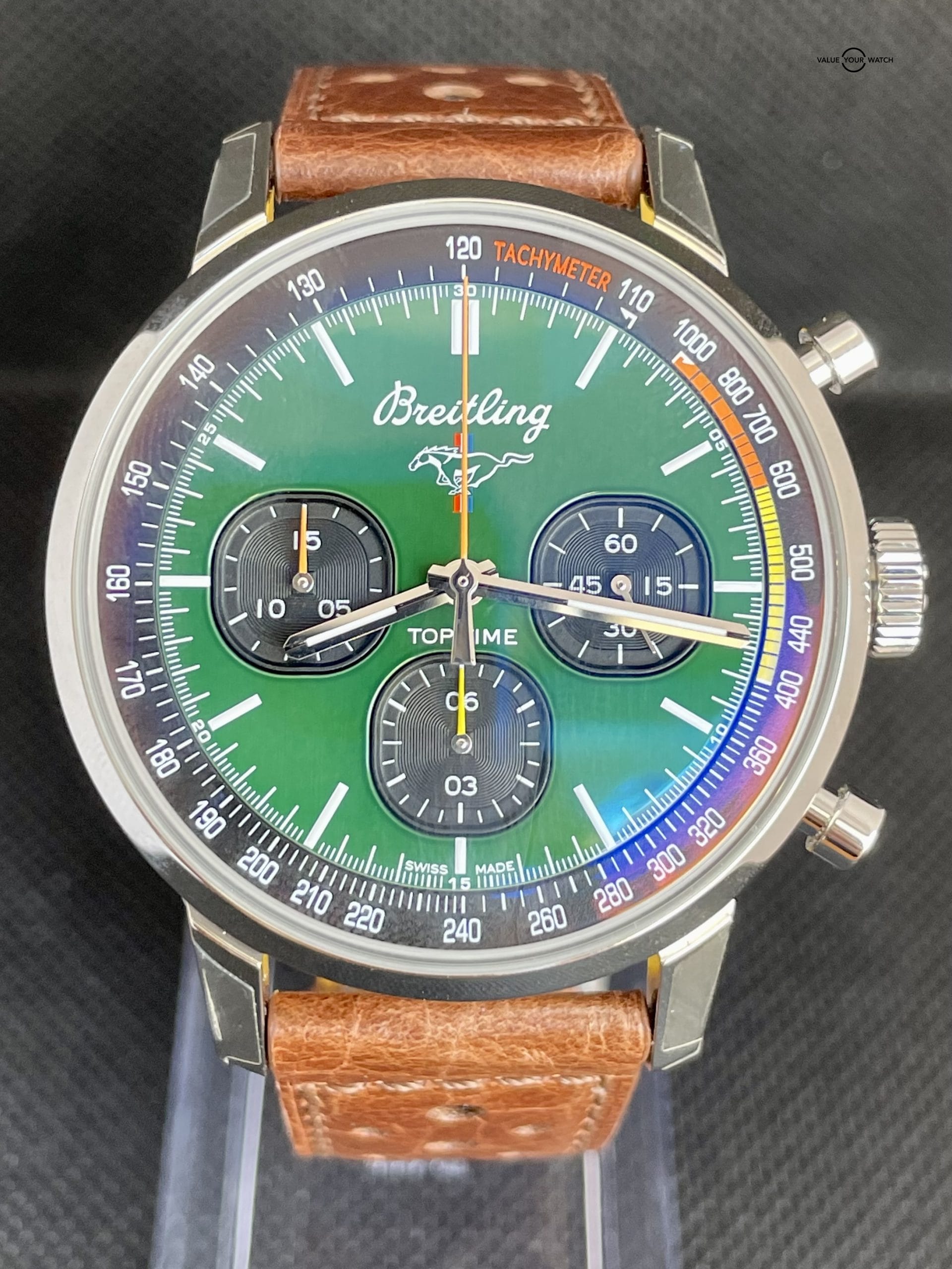 Breitling Top Time Chronograph Ford Mustang Green Dial 42mm Steel Fullset - Image 4