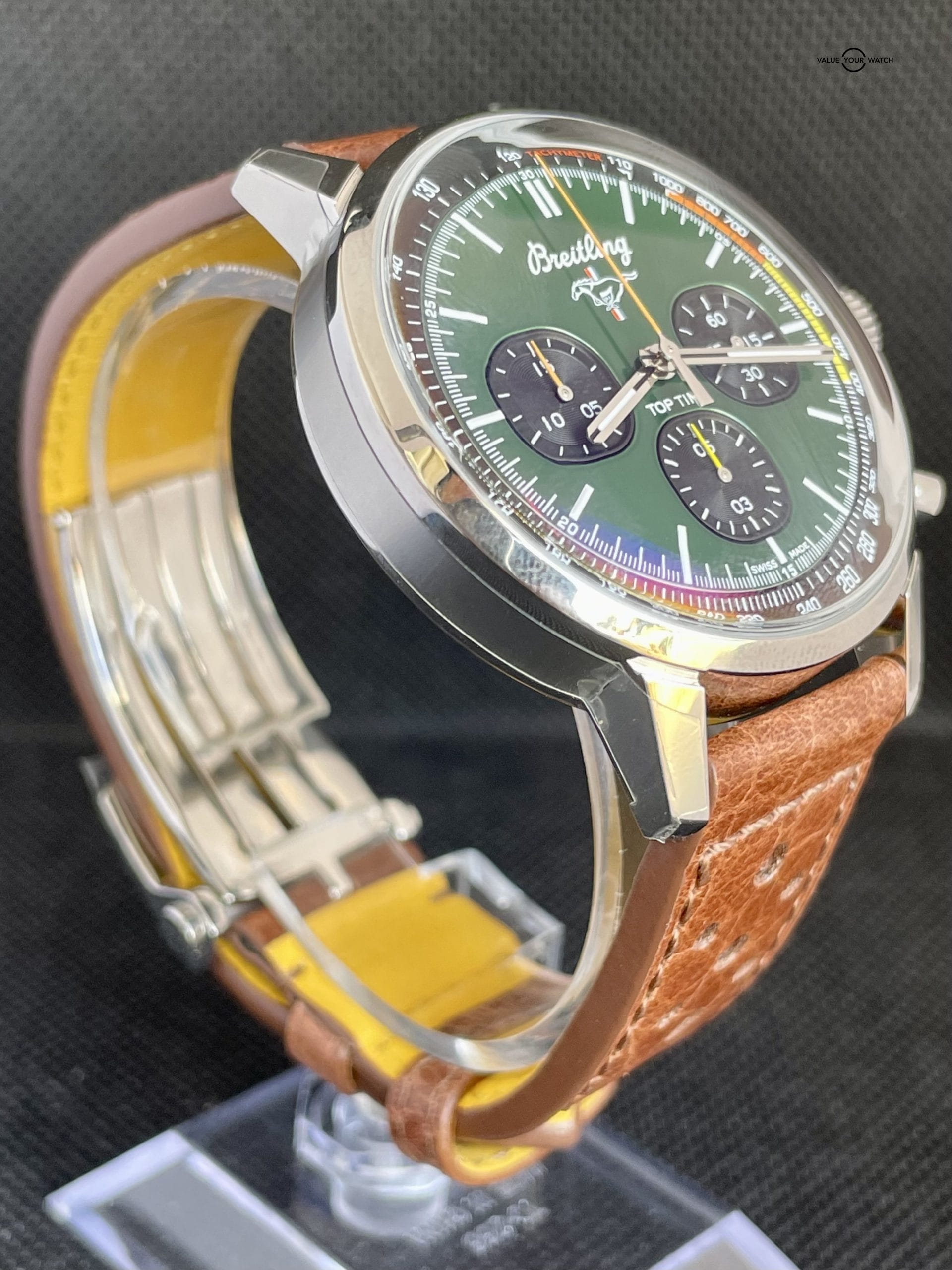 Breitling Top Time Chronograph Ford Mustang Green Dial 42mm Steel Fullset - Image 5
