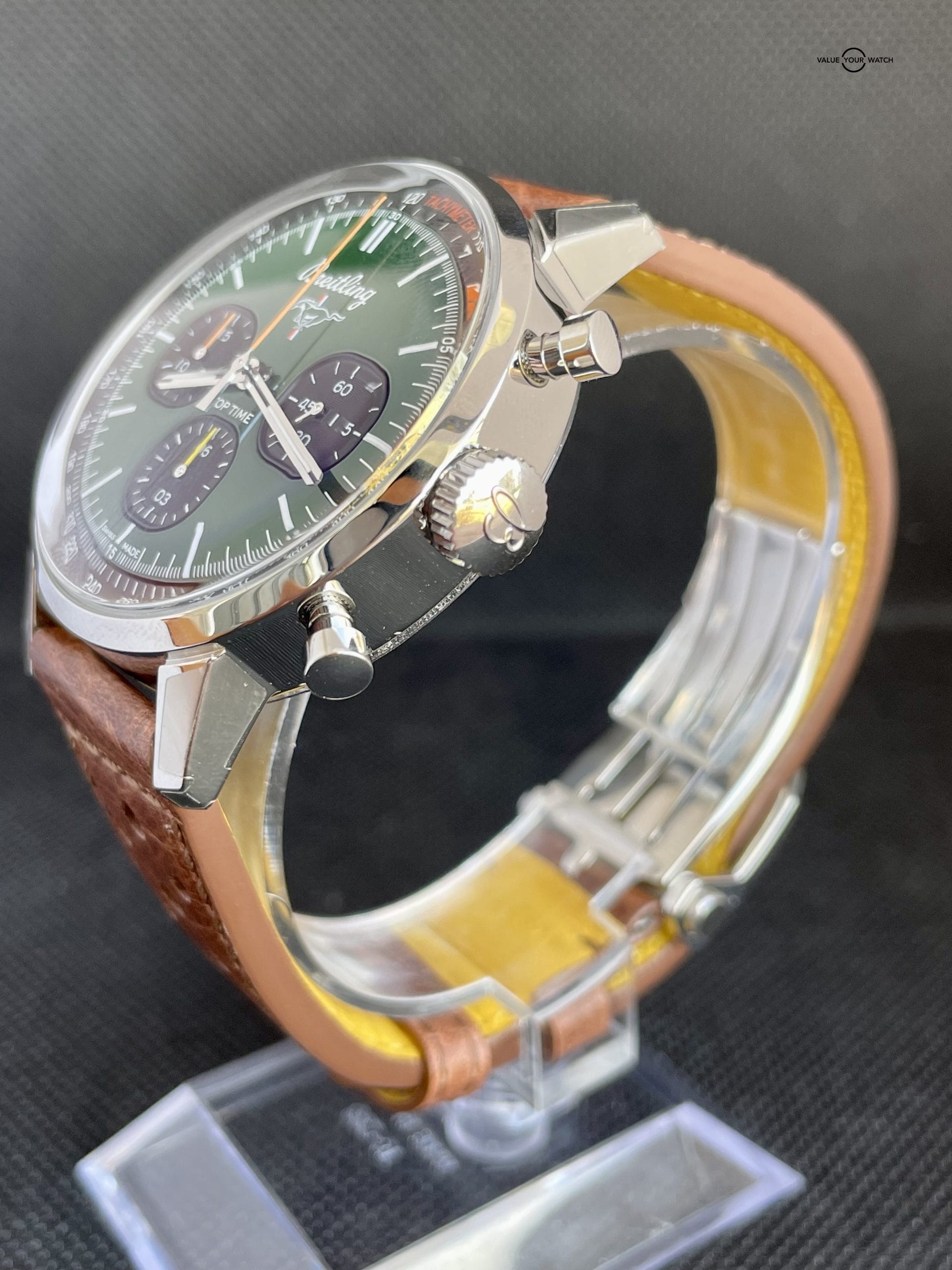 Breitling Top Time Chronograph Ford Mustang Green Dial 42mm Steel Fullset - Image 8