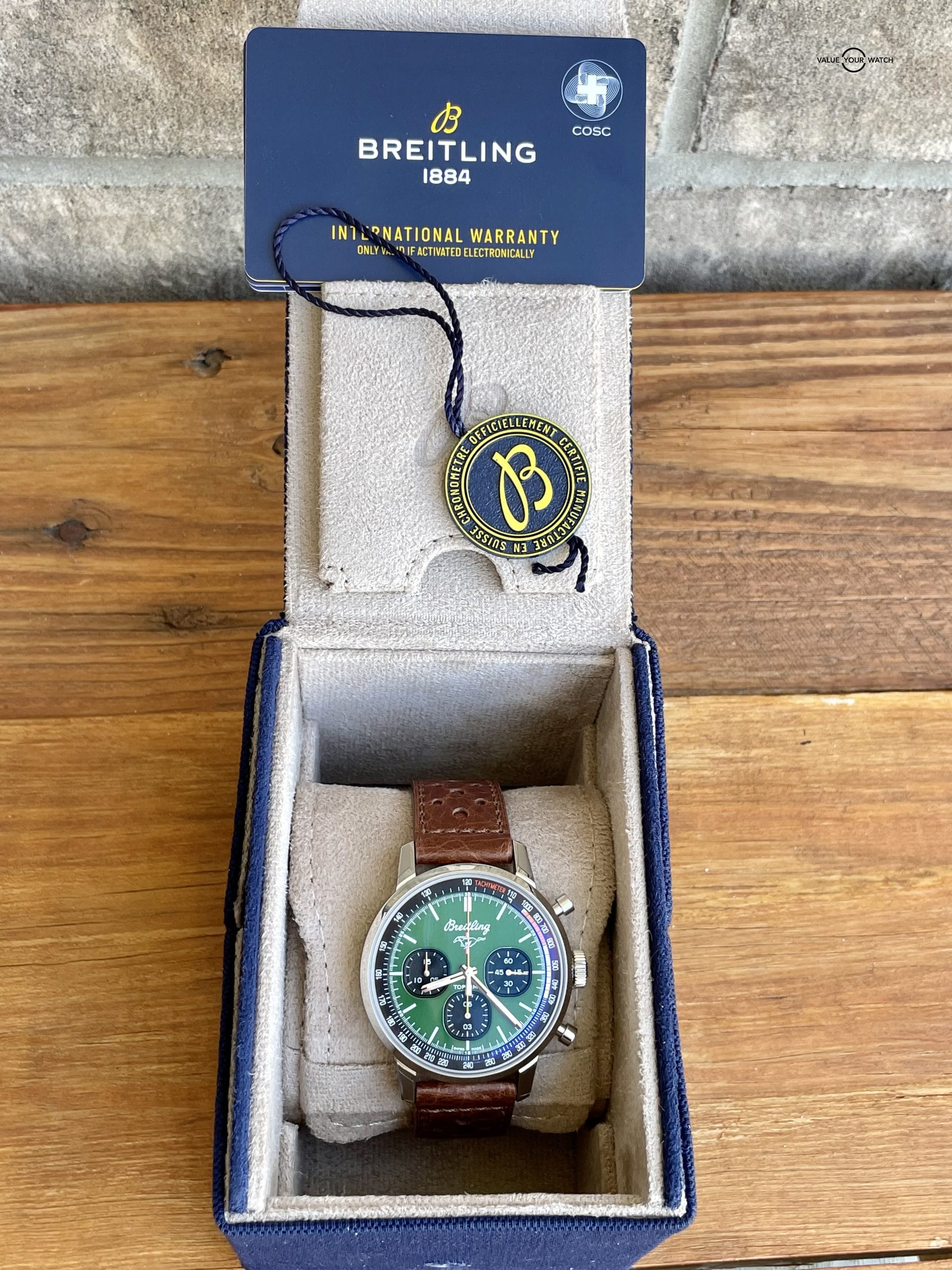 Breitling Top Time Chronograph Ford Mustang Green Dial 42mm Steel Fullset - Image 12