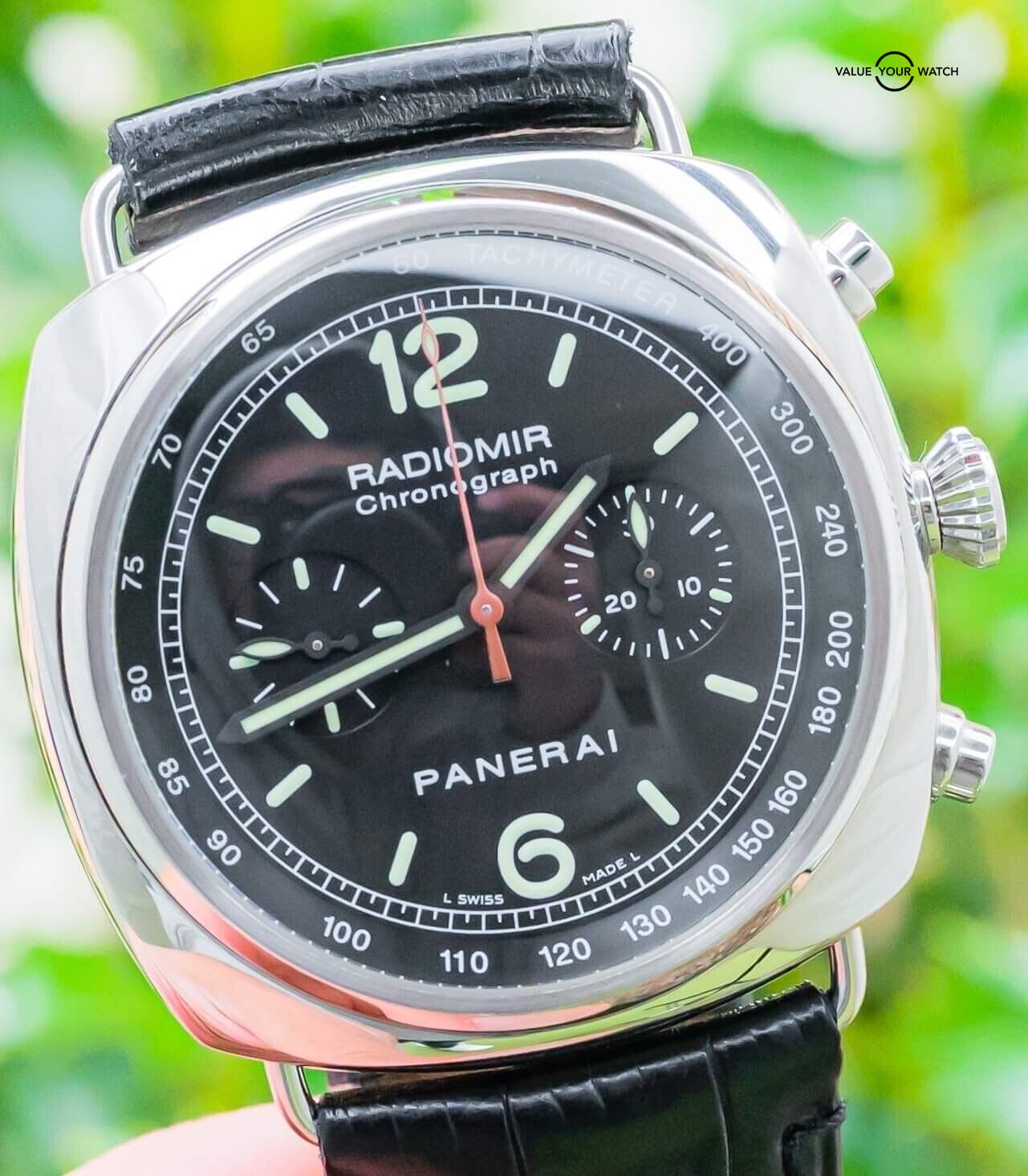 Panerai 288 Radiomir Chronograph 9K MSRP Black Boxes Papers PAM00288 PAM 00288 Value Your Watch