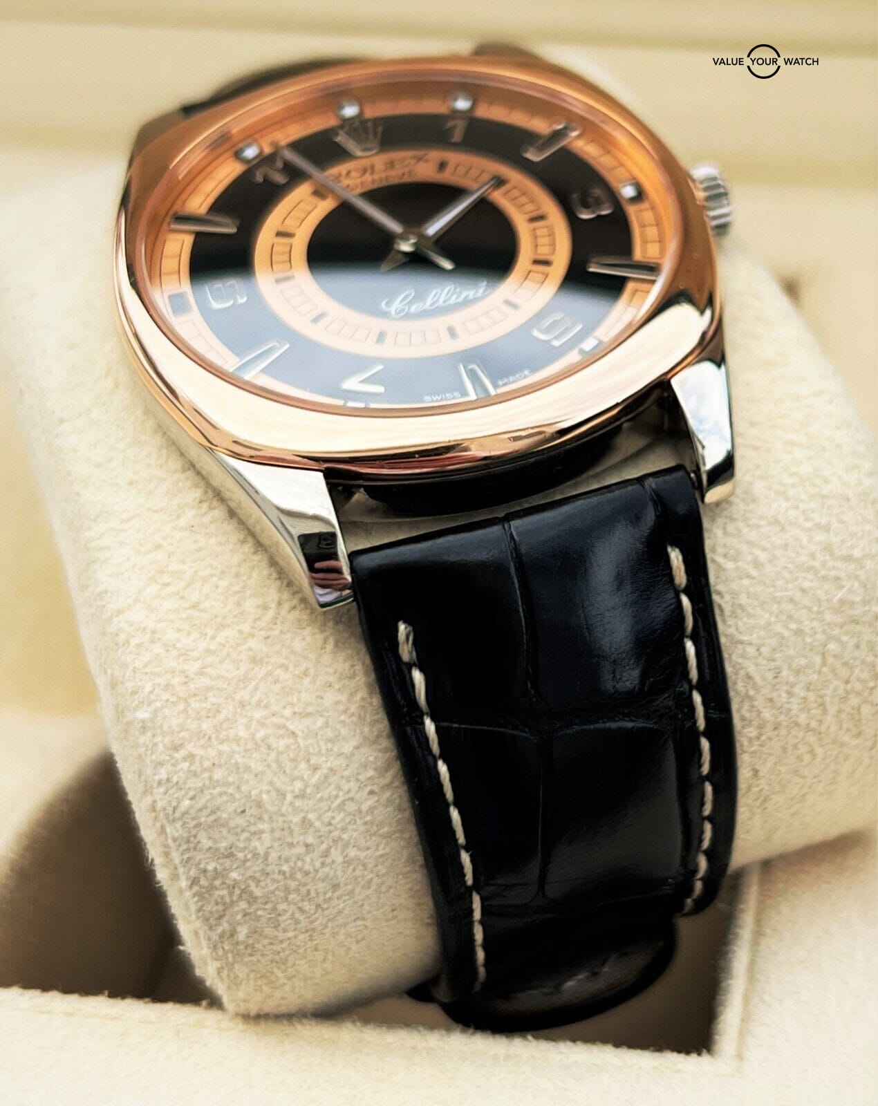 Rolex Cellini Danaos 4243 18K Rose Gold & White Gold Boxes/Papers! - Image 2