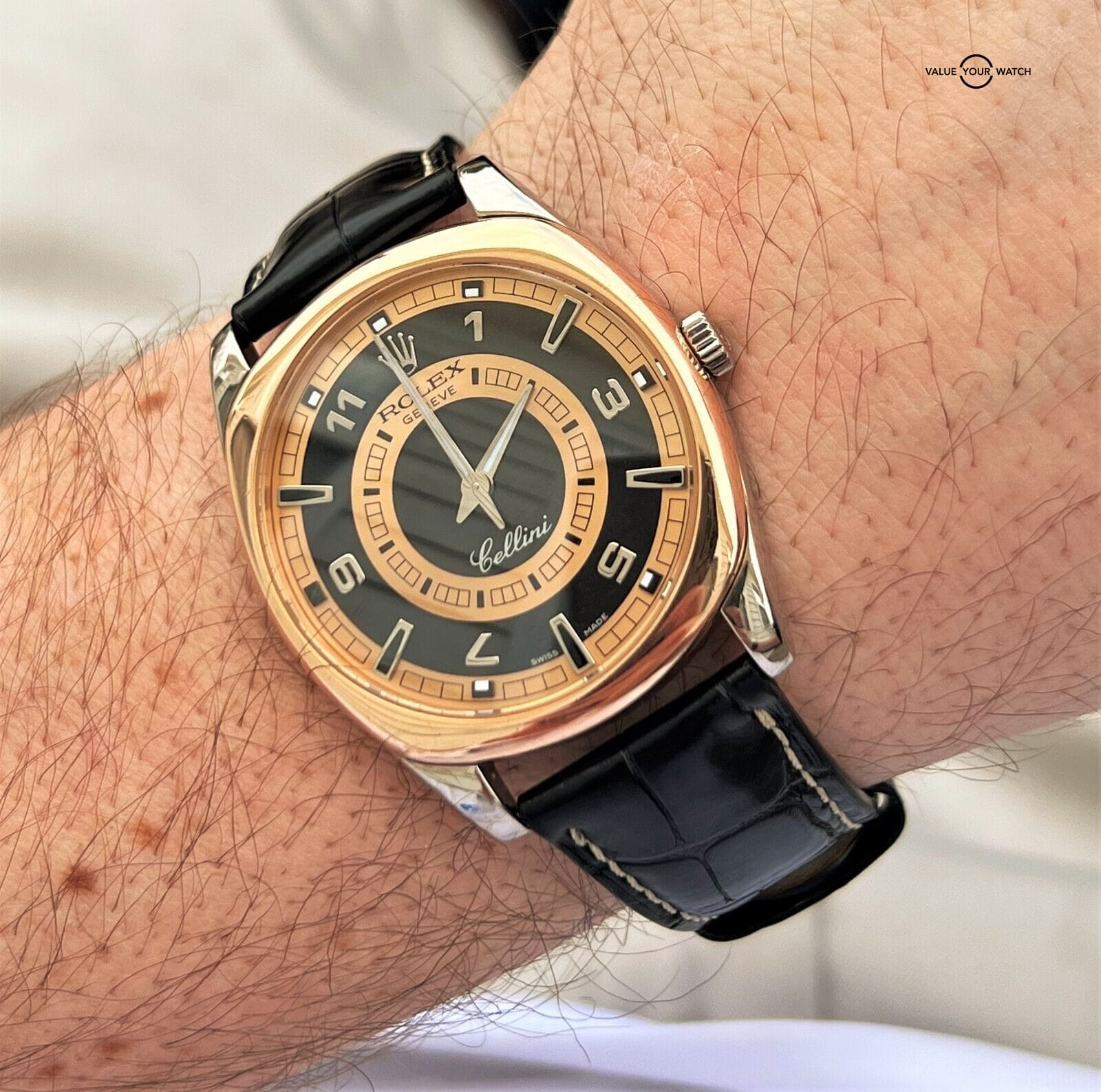 Rolex Cellini Danaos 4243 18K Rose Gold & White Gold Boxes/Papers! - Image 3