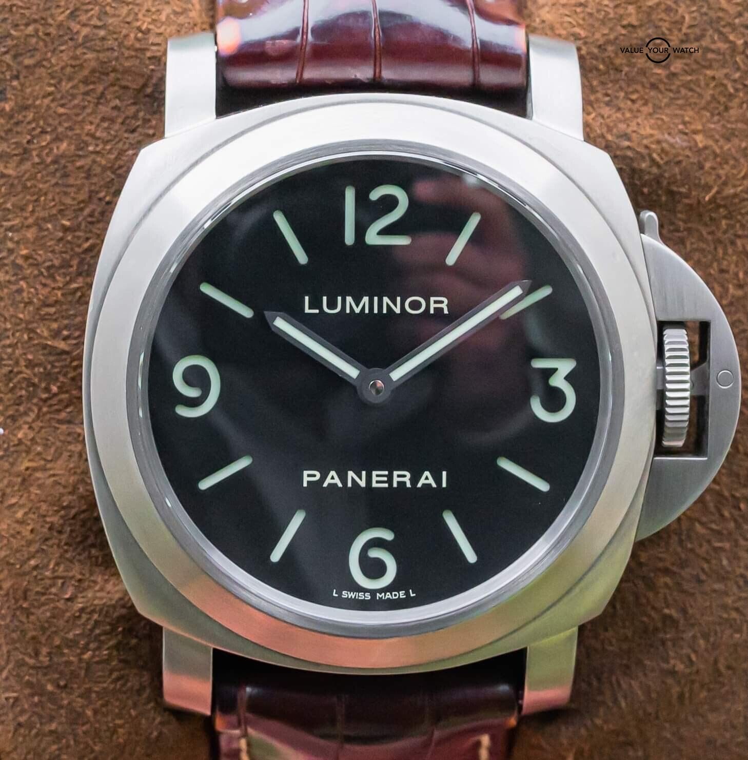 Panerai 176 Luminor Base Black Dial Titanium Alligator Boxes