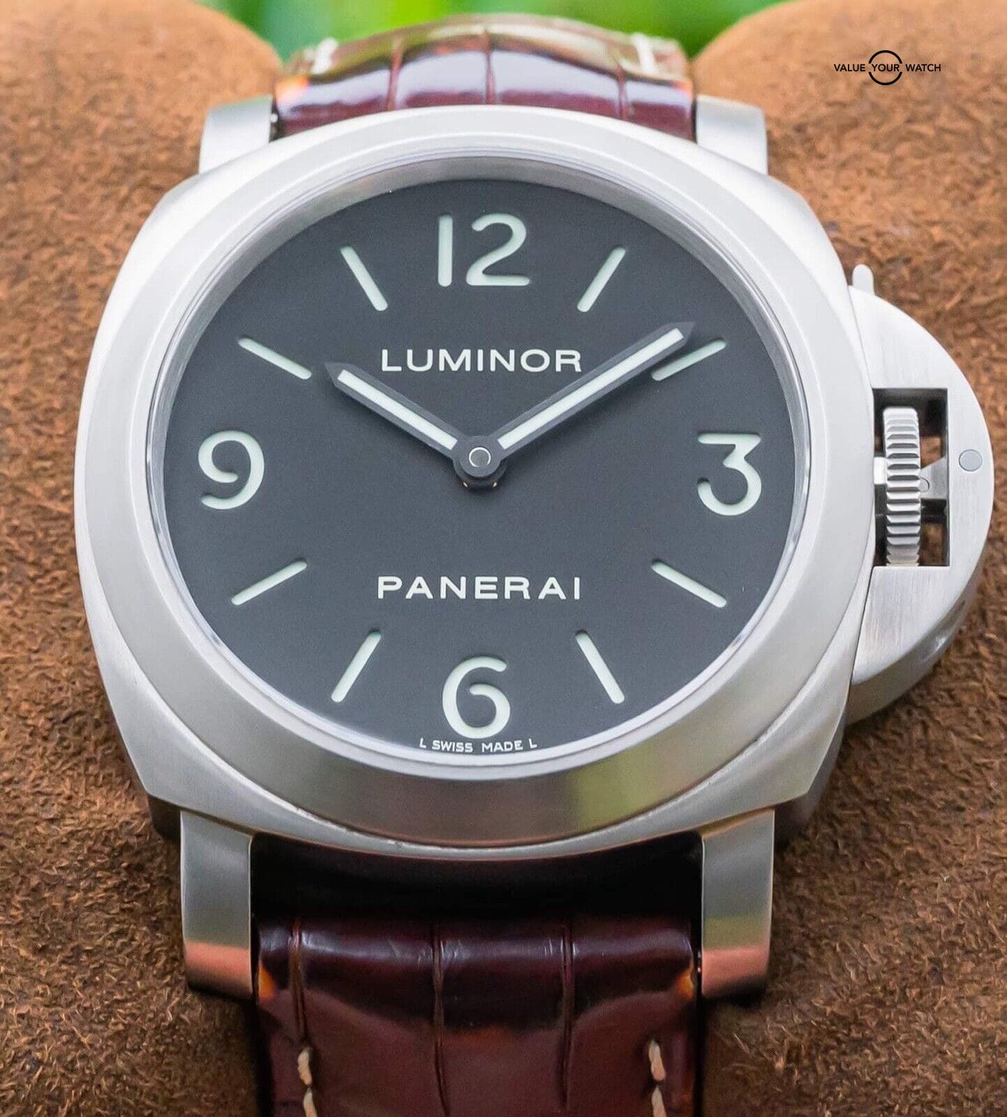 Panerai 176 Luminor Base Black Dial Titanium Alligator Boxes