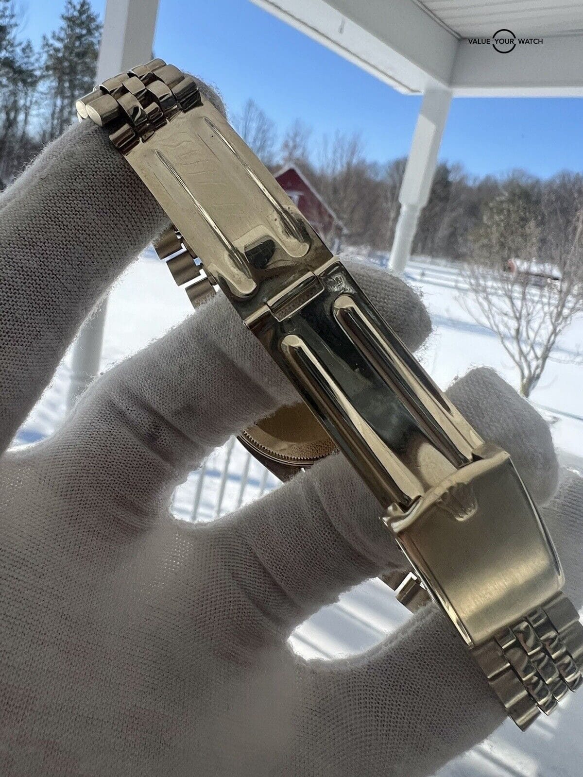 Rolex Oyster Perpetual Date 34mm 14K Gold Champagne Dial - Image 9