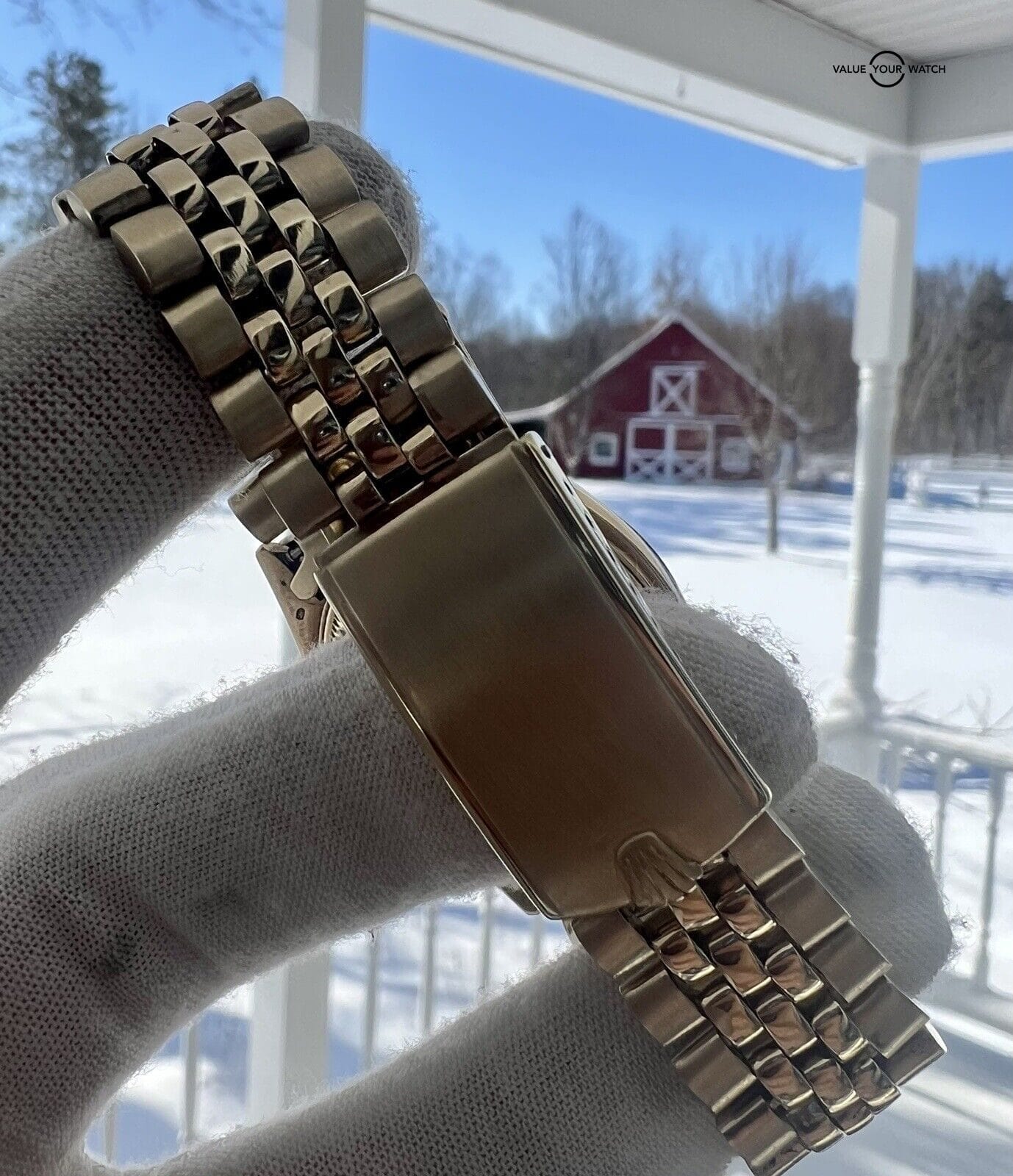 Rolex Oyster Perpetual Date 34mm 14K Gold Champagne Dial - Image 10